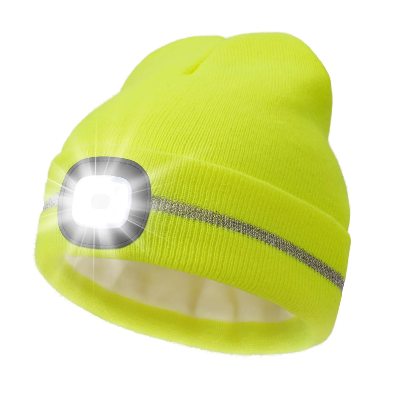 MELASA Fleece-Lined Reflective LED Beanie